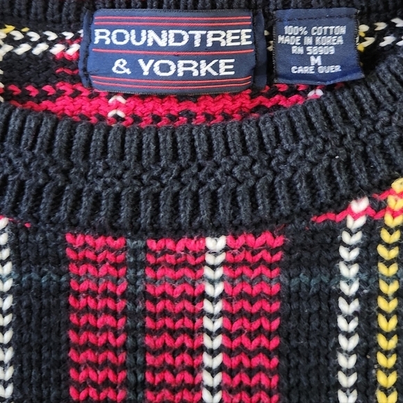 Vintage Roundtree & Yorke Plaid knit sweater size XL - Picture 5 of 5